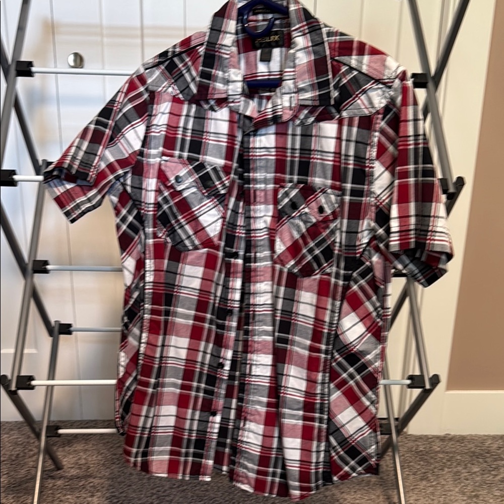 Red Plaid Men's Shirt